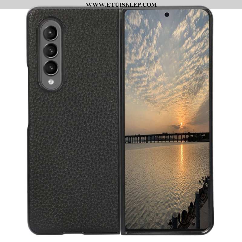 Etui do Samsung Galaxy Z Fold 4 Efekt Vintage Ze Sztucznej Skóry Liczi